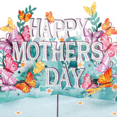 3D Pop Up Mothers Day Card, Happy Mothers Day, For Mom, Wife - 5" X 7" Cover - Includes Envelope And Note Tag