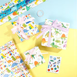 Happy Birthday Dinosaur Wrapping Paper - 3 Rolls, 17" X 120" Each, Packing Paper, Gift Wrap, Dinosaur Party Favor, Birthday Wrap For Girls & Boys, Baby Shower