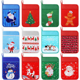 12 Pcs Christmas Pot Holders With Pocket Funny Pot Holders For Kitchen Hot And Oven Mitts Holiday Potholder Neighbor Gift Cookie Bag For Coworker Teacher Baking Cooking(Christmas, Red)