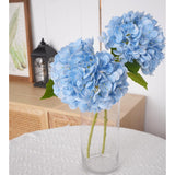 4 Pcs Fake Hydrangeas, 20'' Tall Large Bloom Latex Hydrangea Real Touch Faux Lifelike Silk Flowers Bouquet For Vase Filler Home Office Wedding Party Decor, Diy Floral Arrangement, Centerpieces