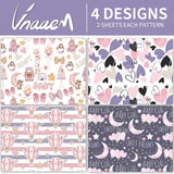 Baby Girl Wrapping Paper 8 Pc Pink Baby Moon Star Pattern For Kids Girls Baby Shower Birthday Holiday 19.6 X27.8Inch