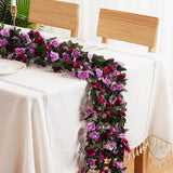 8 Pcs 65.6 Ft Flower Garland Rose Vines, Rose Garland For Decoration, Flower Vine For Room Table Birthday Wedding Party Garden Wall Decor