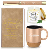 4 Pcs Thank You Gift Set For Men Women Employee Coworker Gifts Inspirational Appreciation Notebook Coffee Mug Scented Candle Pen For Valentine'S Day Team Office Staff Nurse Volunteer Teacher