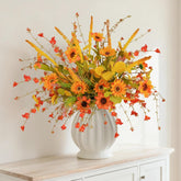 Fall Flowers Artificial For Decoration?6-Pack Fake Wildflowers With Faux Sunflowers Eucalyptus Stems Lavender Fall Floral Arrangement For Vase Tables Indoor Kitchen Wedding Party Decor (Autumn)