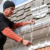 100 Pieces Christmas Holiday Light Hangers With Gutter Guard, Stainless Steel Light Gutter Hook Clips For Outside Grid Hooks Metal Wire Ornament Hanger For String Party Hanging Decor(Silver)