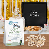Golf Baby Shower, Don'T Say Baby Game For Baby Shower (One Sign With 50 Mini Clothespins), Golfing Theme Baby Shower Decorations, Gender Reveal Game-Dsbb15