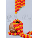 5 Pc - 5 Feet Artificial Marigold Flower Garland – Long Strands For Diwali, Wedding & Festive Decoration – Traditional Indian Home Decor