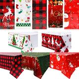 10 Pcs Christmas Plastic Tablecloth Disposable Christmas Party Tablecloth Decorations 54 X 108 Inch Snowflakes Waterproof Plastic Rectangular Table Cover For Merry Christmas Part