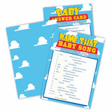 Baby Shower Name That Baby Song Game Cards, Sky & Clouds Theme - 5 X 7 Inches Double-Sided Fill In Game Cards 30 Cards & 1 Answer Card, Party Favor & Supplies-A04