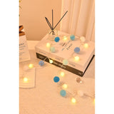 6.56Ft 20 Led 3Aa Battery Powered Globe Lights With Pom-Poms Fairy Light For Bedroom, Valentine'S Day, Wedding, Party, C