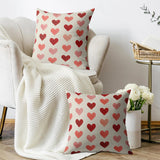 Valentines Day Pillow Covers 18X18 Inch Set Of 2 Red Pink Love Heart Print Valentines Decorative Throw Pillowcases Holiday Anniversary Outdoor Farmhouse Cushion Cases Decor For Sofa Couch Bed