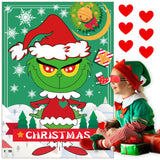 Christmas Games - Pin The Heart Christmas Crafts Games For Kids Families Party, Cute Wall Decor Party Supplies Favors, Indoor Xmas Decorations Home Decor, Xmas Kids Activities Presents