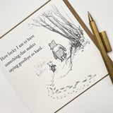 Old English Co. Winnie The Pooh Leaving Card For Him Or Her - Friendship Quote From Winnie The Pooh And Piglet For Sister, Cousin, Bff - Thinking Of You Sympathy Card | Blank Inside With Envelope