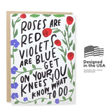 Funny Valentine'S Day Card For Girlfriend Wife | Get On Your Knees | Naughty Birthday Card For Women Men | Dirty Anniversary Cards For Wife Husband