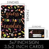 How Many Candies Halloween Party Guessing Game – How Many Candies Are In The Jar Game For Kids, Trick Or Treat Party, Fall Festival, Classroom Activity, Or Office Contest (1 Sign With 30 Cards)