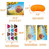 Thanksgiving Party Games Activities For Kids - Pin The Hat On The Turkey Fall Festival Games Party Favors Supplies, Thanksgiving Crafts Gifts For Kids