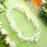 White Orchid Lei Hawaiian Luau Lei Graduation Lei Artificial Orchid Flower Garland Necklace Luau Apparel Accessories For Wedding Graduation Hawaiian Party, 3.28Ft