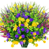 12 Bundles Artificial Flowers Lifelike No Fade Uv Resistant Fake Plastic Flowers Faux Plants For Hanging Planters Outside Porch Window Box Wedding Home Décor - Indoor/Outdoor Use