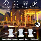 8.5 Ft 150 Icicle Lights Christmas String Lights Warmwhite Christmas Decorations Plug In Waterproof Outdoor Indoor Decor For Xmas, Thanksgiving Day, Party, Patio, Courtyard, Window, Fence Decor