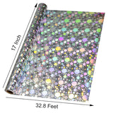 Silver Dots Wrapping Paper, 17 Inches X 32.8 Feet Colorful Holographic Iridescent Birthday Wrapping Paper Roll For Wedding Bridal Shower Holiday Valentine'S Day, Mother'S Day