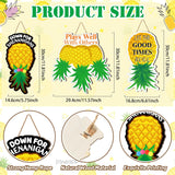 3 Pcs 12 Inch Summer Pineapple Door Sign Cruise Door Decoration Wooden Tropical Pineapple Hanging Signs Funny Wall Decor For Farmhouse Porch Home Summer Party Supplies