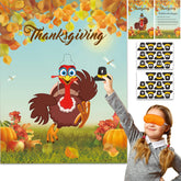 Pin The Hat On The Turkey Thanksgiving Party Game Thanksgiving Games Festive Fall Party For Kids Thanksgiving Turkey Pin Game With Reusable Stickers Turkey Party Supplies Activities