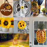 12Pcs Large Artificial Sunflower Heads 6.2'' Yellow Sunflower Artificial Flowers For Home Decoration, Wedding Decor, Birthday Party Decor, Garden Craft Art Decor, Decoration