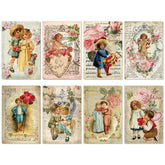 32 Pack Vintage Valentine'S Day Greeting Cards Bulk Retro Note Cards With Envelopes Stickers Boys Girls Pattern Blank Cards For Wedding Birthday Baby Shower