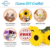 Felt Sunflowers Artificial Bouquet - 3 Pcs | Reusable, Washable And Essential Oil Ready Yellow Artificial Flowers W/Bendable Long Wire Stems |Great Gift Or Home/Event Decorations