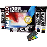 Golden Open Acrylic Paint Set, Mixing Painting Set, Slow Drying 12-Color Golden Acrylic Paint Sets Sticky Notes