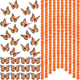40 Pieces 5 Ft Day Of The Dead Marigold Garland Set Including 10 Pcs Long Orange Artificial Marigold Flowers And 30 Pcs Fake Butterfly Day Of The Dead Decorations For Wedding Party Decor