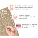 Mason Jars Kraft Brown Baby Shower Game — Rustic Mason Jar Baby Trivia Baby Shower Game — 25 Guests — Fun Baby Facts Game, Mason Jar Gender Reveal Party, Gender Neutral Baby Shower Game Sku G200-Trv