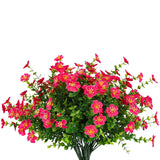 Artificial Hanging Plants Faux Silk Flowers Fake Shrubs Plastic Greenery For Living Room House Wall Window Porch Office Wedding Decor 12 Bundles Uv Resistant (Rose)