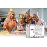 Retirement Feud Co-Worker Party Game - Purple Floral Retirement Ideas Activities Supplies Decorations (30 Game Cards & 1 Answer Card) - B06