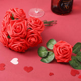150 Pieces Valentines Artificial Roses Flowers With Stem Real Looking Fake Roses For Diy Wedding Bouquets Centerpieces Arrangements Galentine Party Baby Shower Home Decorations(Red)