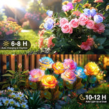 4 Pack Solar Flower Garden Lights Waterproof Outdoor Yard Decor Solar Powered Lights