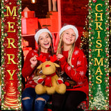 Christmas Decorations - Merry Christmas Door Banner Winter Xmas Front Door Porch Sign Red And Green Xmas Hanging Door Banner For Winter Holiday,Christmas Party Supplies