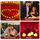 6000 Pcs Artificial Rose Petals With 72 Pcs Flameless Led Tea Lights Candles Decoration For Special And Romantic Night, Wedding Anniversary, Event, Party Decoration