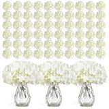 304 Pcs Hydrangea Artificial Flowers, Silk Artificial Flowers Heads With Stems, Lifelike Faux White Flowers For Diy Wedding Party, Arch And Background, Home, Garden, Baby Shower Decor