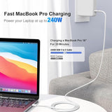 2 Pack 240W USB C to USB C Cable 6FT and 10FT Fast Charging Cord for iPhone