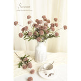 5Pcs Light Taupe Faux Silk Mums Artificial Flowers, Bulk Fake Small Mini Chrysanthemums With Stems For Diy Wedding Centerpieces Floral Arrangements Vase Fillers Home Decorations