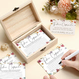 Time Capsule Box 1St Birthday Time Capsule First Birthday Party Games, 1St Activities For Guests, Advice And Wishes Cards Gift Keepsake For Party Supplies(Wildflower)