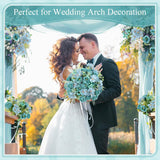 8 Pcs Wedding Artificial Rose Flowers Fake Roses Silk Hydrangea Berry Bouquet 12 Inch Faux Flowers For Bridal Wedding Party Floral Home Decoration Table Centerpieces(Teal Blue)