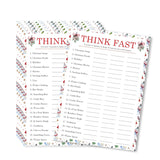 20 Pieces Christmas Game Cards - Think Fast - 7 X 10" Holiday Party Game Activity Set For Adult Office Annual Festive Events Xmas Party Favor And Decorations (Snowman)- A04