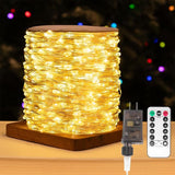 100FT 300 LED Fairy String Lights Plug In Waterproof Warm White Twinkle Lights with Remote Control 8 Lighting Modes Silver Wire for Indoor Outdoor Wedding Party Garden Decor