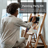 4 Pack Sip And Paint Kit For Adults,Pre Drawn Canvas For Painting Party Supplies Girls Night Games Couples Paint Art Set Sip Girl 8X10 In