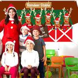 Christmas Backdrop Decorations Reindeer Stable Background Sign Xmas Elk Banner Merry Christmas Photo Background For Winter Holiday Birthday Home Party Indoor Outdoor Supply Window Door Decor
