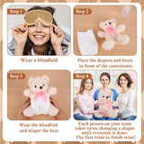 61Pcs Bear Blindfolded Diaper Changing Baby Shower Game Set Funny Baby Dolls Diapers Eye Masks Milk Bottles For Gender Reveal Party Game Prize Gift Supplies