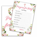 Floral Baptism Games, Prayers For Baby Game, Blush Pink Floral Theme First Holy Communion Religious Party Games, Baby Shower Party Activities & Gender Reveal Party Decorations -30 Game Cards(03)