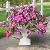 Artificial Flowers For Outdoors 2Pcs Spring Faux Morning Glory Look Real Silk Flowers For Outside Planter Uv Resistant Fake Flowers For Home Garden Balcony Yard Porch Deco